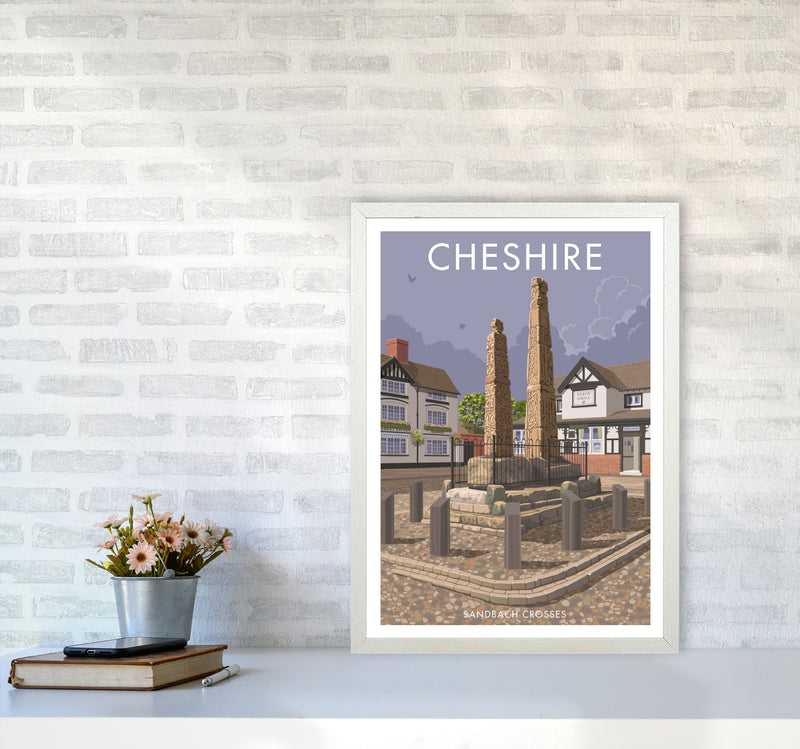 Cheshire Sandbach Travel Art Print by Stephen Millership A2 Oak Frame