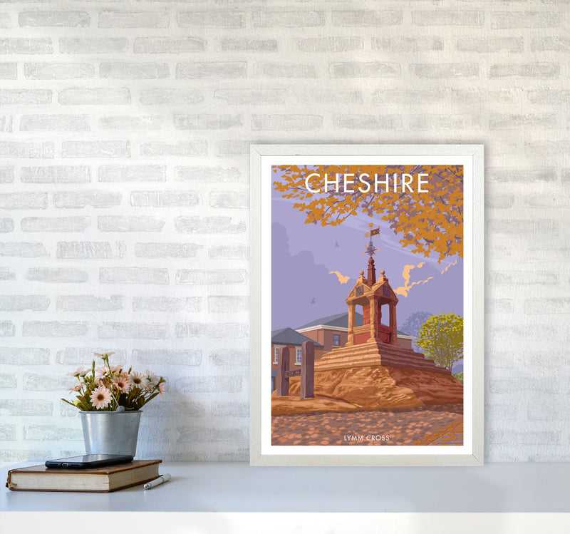 Cheshire Lymm Travel Art Print by Stephen Millership A2 Oak Frame