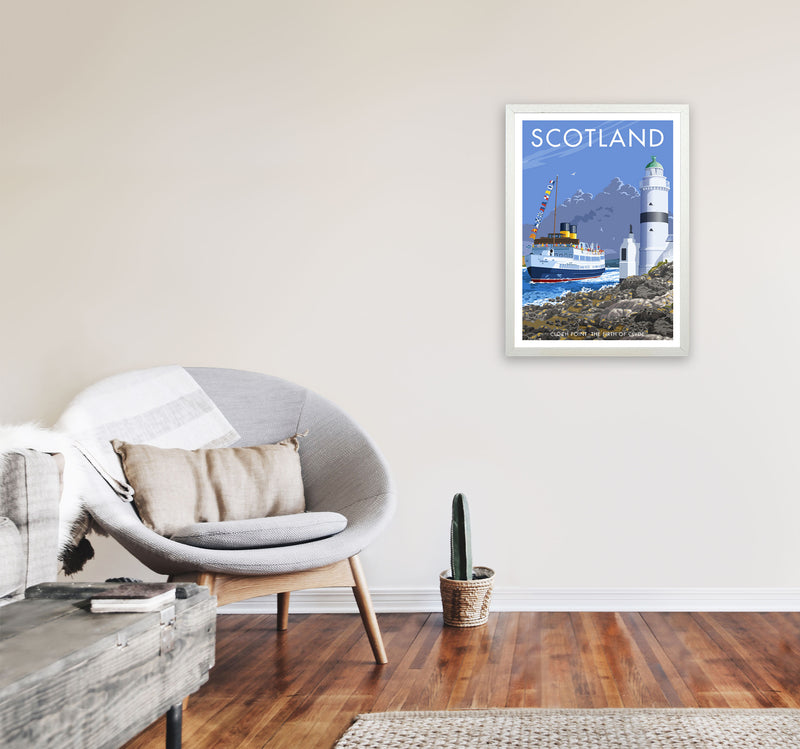 Cloch Point Scotland Framed Digital Art Print by Stephen Millership A2 Oak Frame