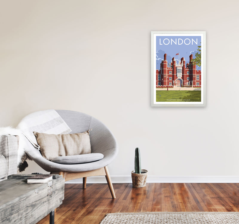 Hampton Court London Travel Art Print by Stephen Millership A2 Oak Frame