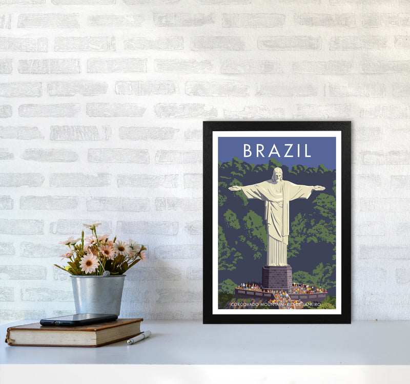 Brazil Travel Art Print By Stephen Millership A3 White Frame