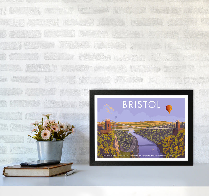 Bristol Clifton Travel Art Print By Stephen Millership A3 White Frame