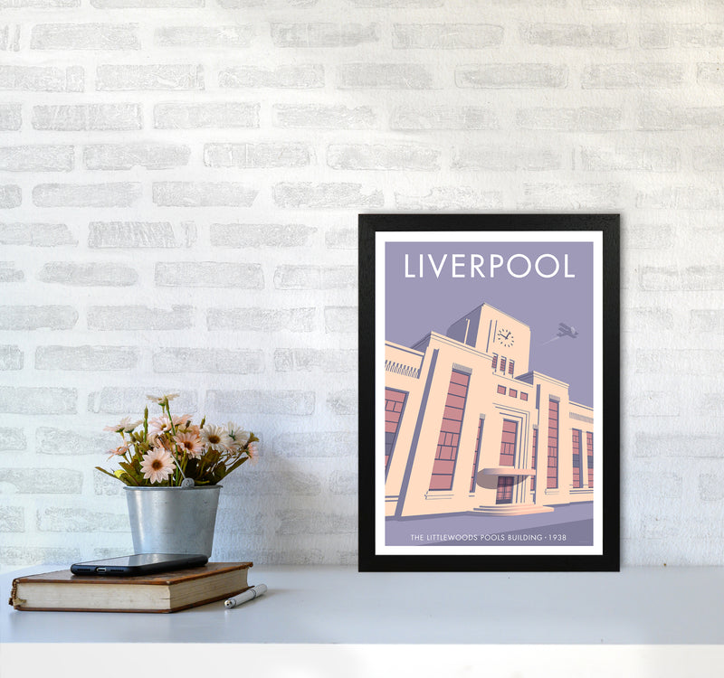 Liverpool Littlewoods Travel Art Print By Stephen Millership A3 White Frame