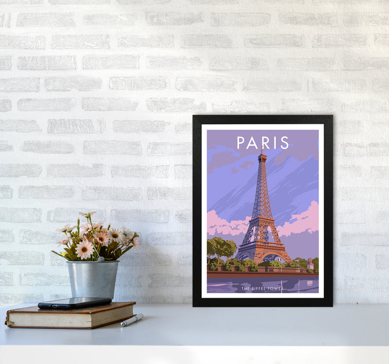 Paris Travel Art Print By Stephen Millership A3 White Frame