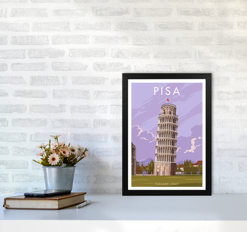 Pisa Travel Art Print By Stephen Millership A3 White Frame