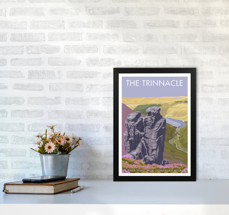 Saddleworth Trinnacle Travel Art Print By Stephen Millership A3 White Frame