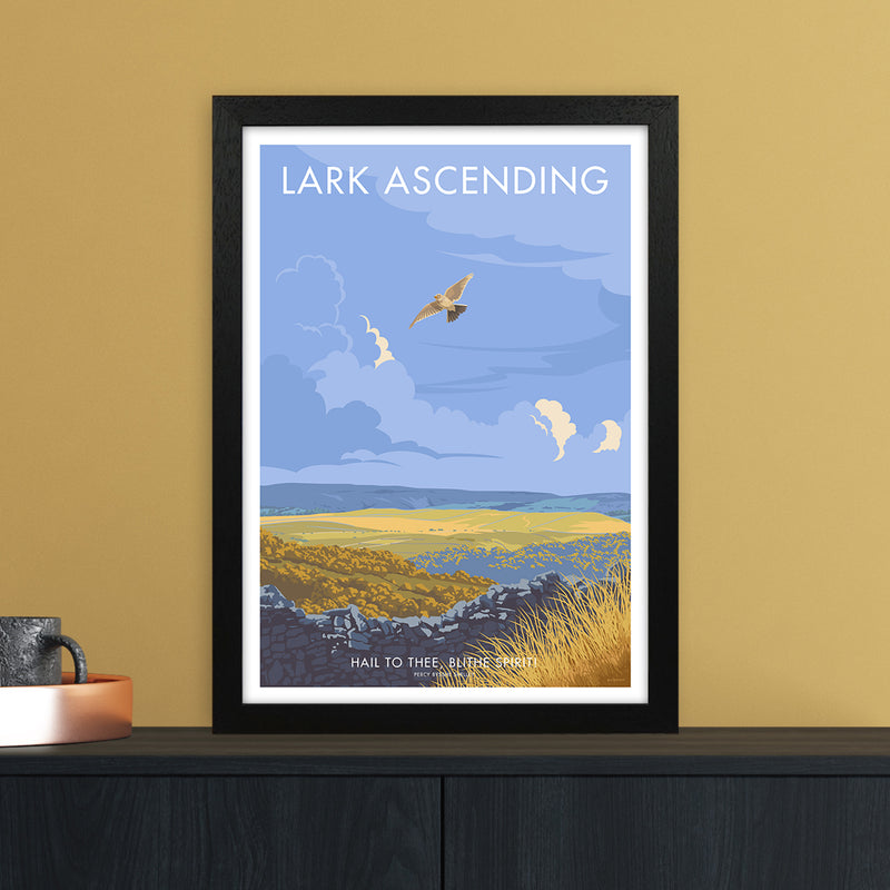 Lark Art Print by Stephen Millership A3 White Frame