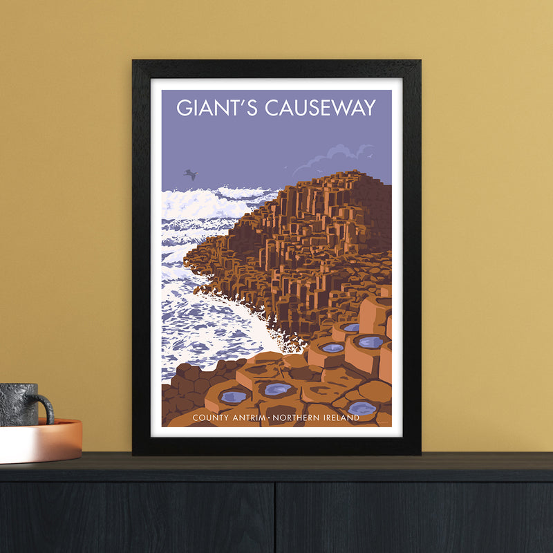 NI Giant'S Causeway Art Print by Stephen Millership A3 White Frame