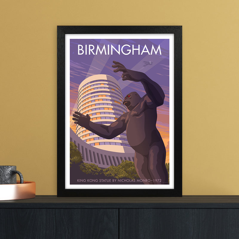 Birmingham King Kong Art Print by Stephen Millership A3 White Frame