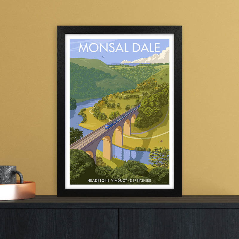 Derbyshire Monsal Dale 2 Art Print by Stephen Millership A3 White Frame