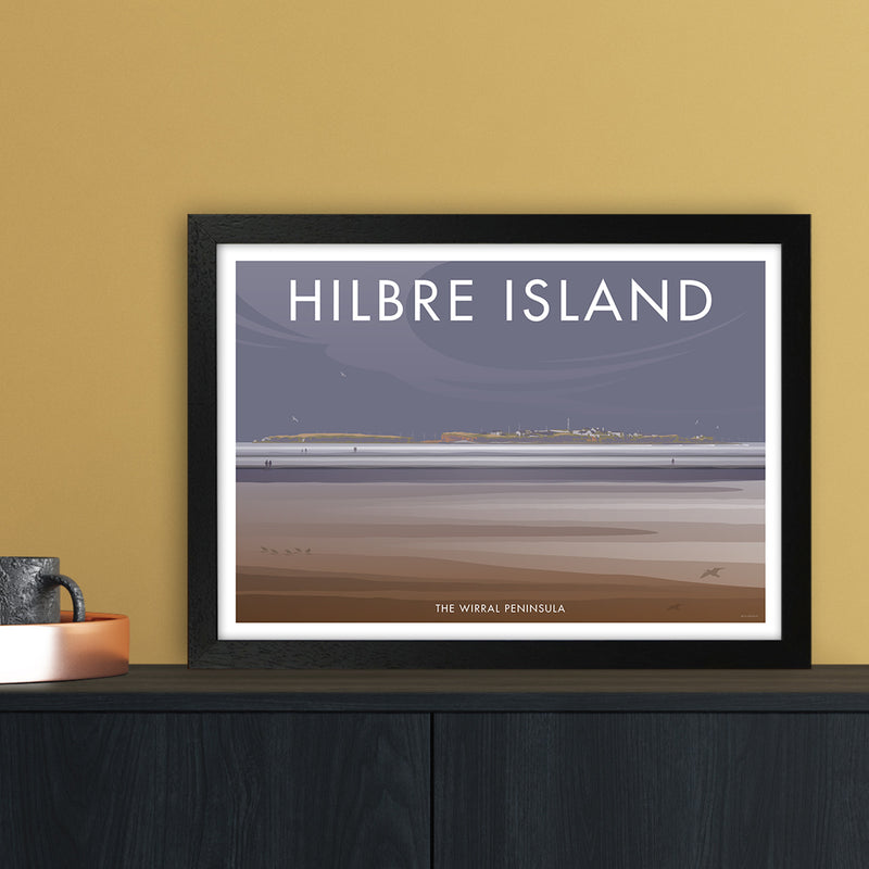Wirral Hilbre Island Art Print by Stephen Millership A3 White Frame
