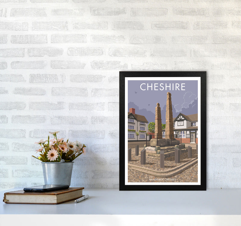 Cheshire Sandbach Travel Art Print by Stephen Millership A3 White Frame