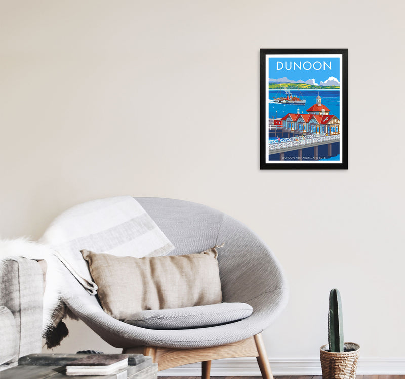 Dunoon Pier Framed Digital Art Print by Stephen Millership A3 White Frame
