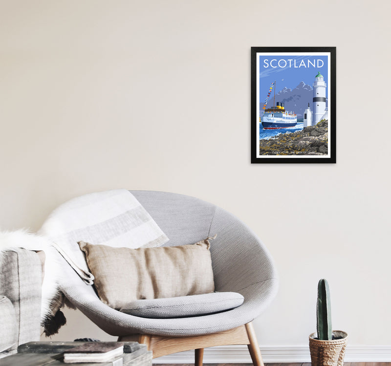 Cloch Point Scotland Framed Digital Art Print by Stephen Millership A3 White Frame