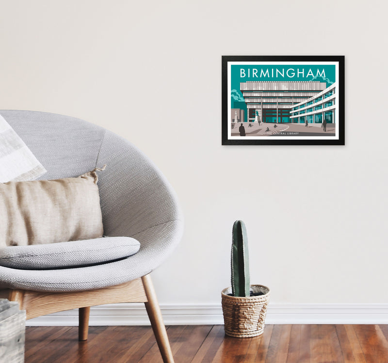 Birmingham by Stephen Millership A3 White Frame