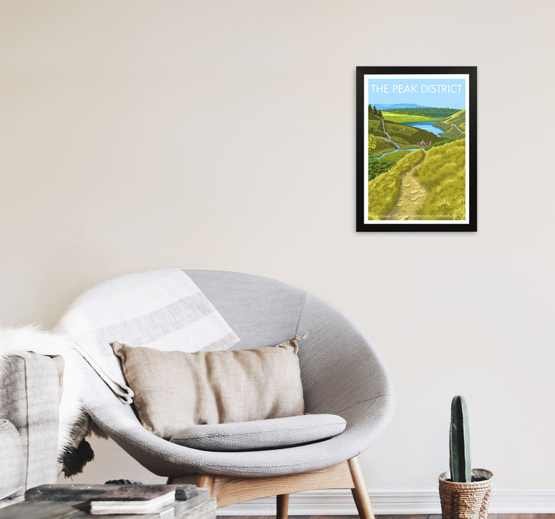 The Peak District Framed Digital Art Print by Stephen Millership A3 White Frame
