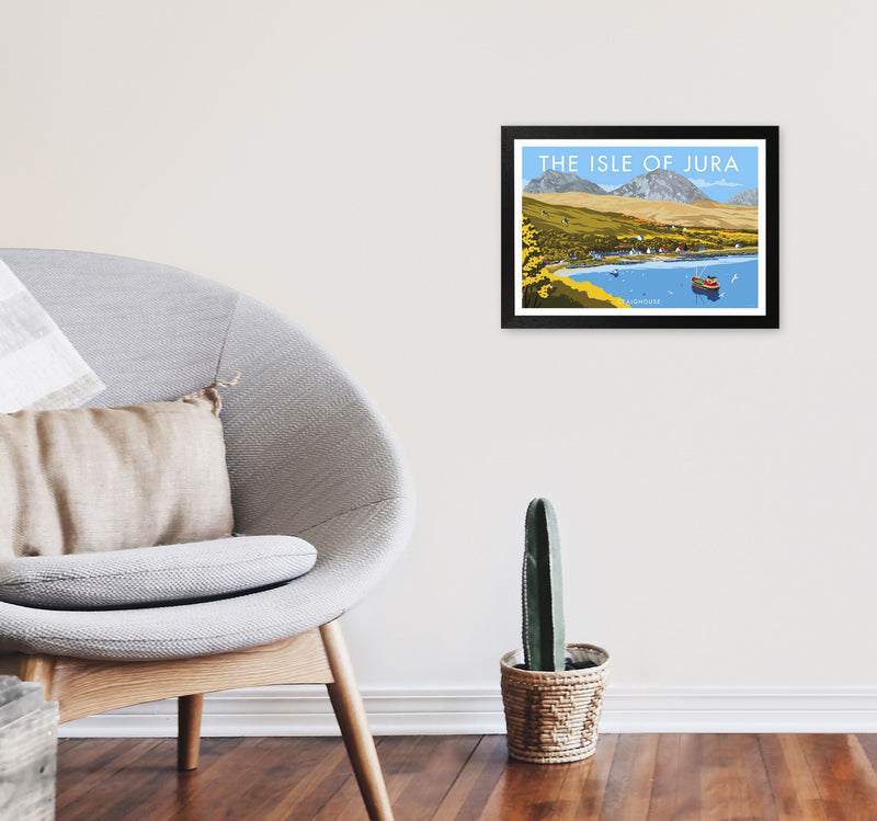 The Isle Of Jura Craighouse Art Print by Stephen Millership A3 White Frame