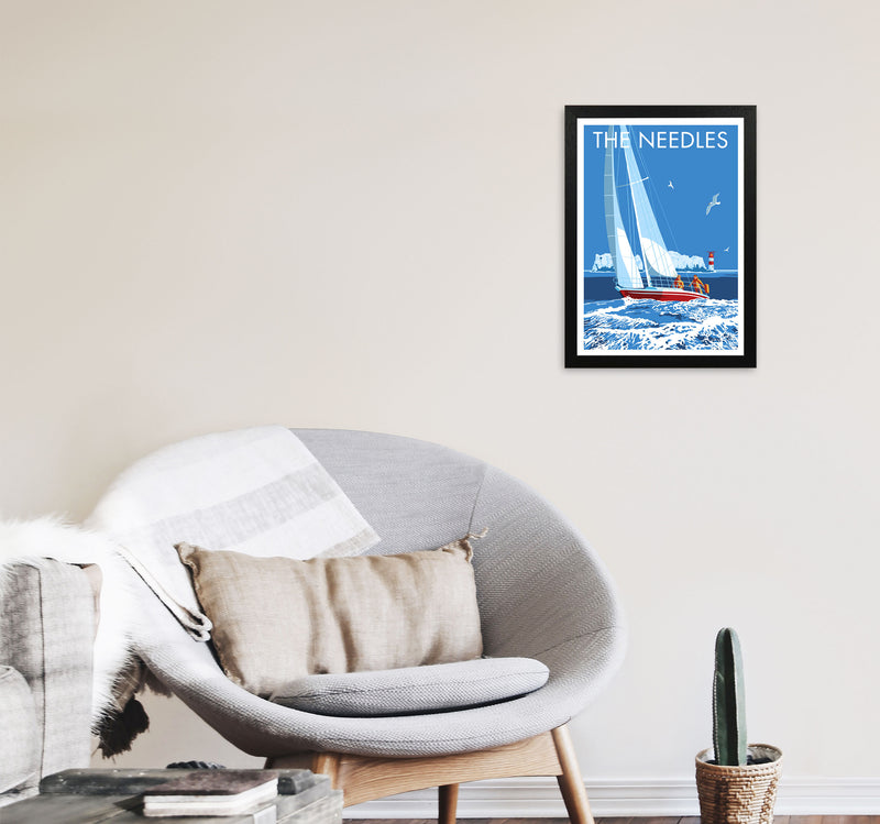 The Needles Art Print by Stephen Millership A3 White Frame