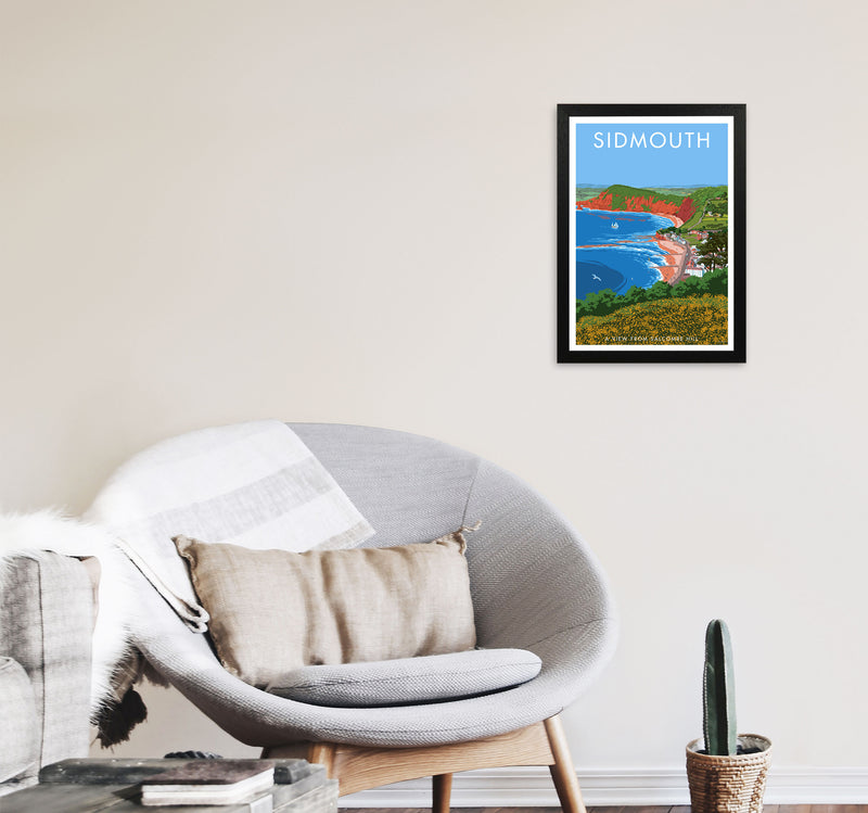 Sidmouth Art Print by Stephen Millership A3 White Frame