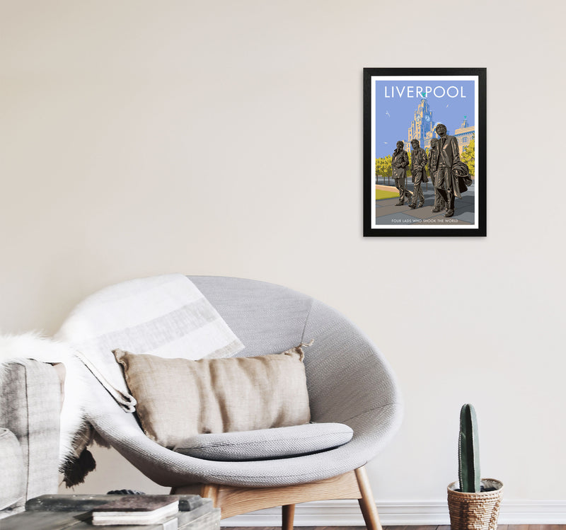 Liverpool Art Print by Stephen Millership A3 White Frame
