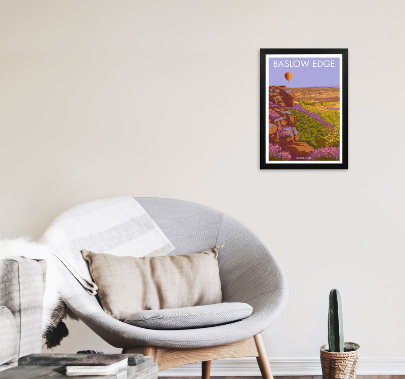 Baslow Edge Derbyshire Travel Art Print by Stephen Millership A3 White Frame