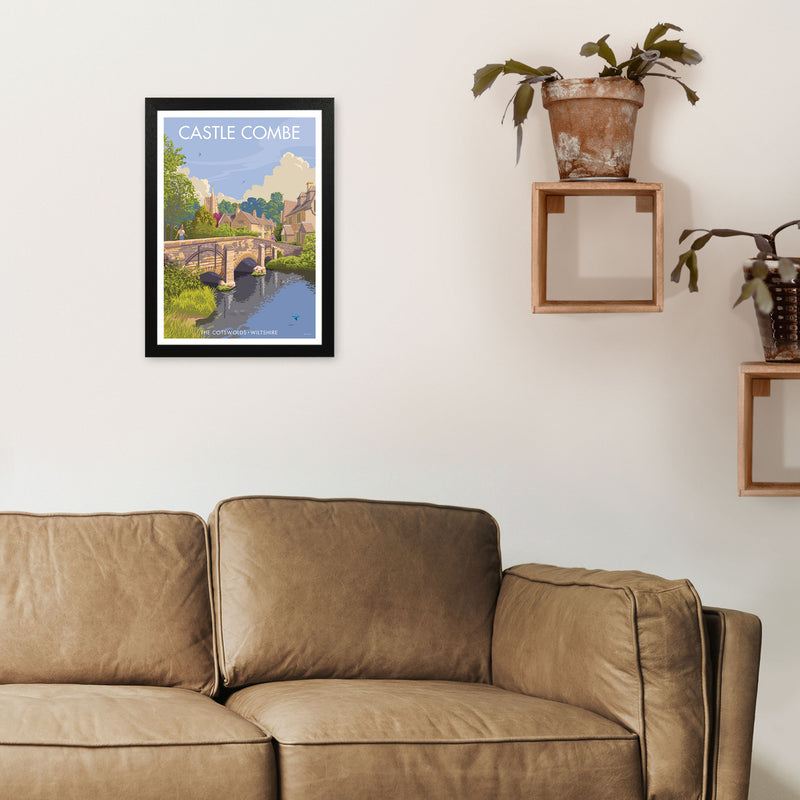Wiltshire Castle Combe Art Print by Stephen Millership A3 White Frame