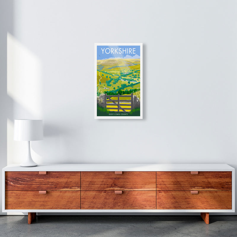 Yorkshire (God's Own County) Art Print Travel Poster by Stephen Millership A3 Canvas