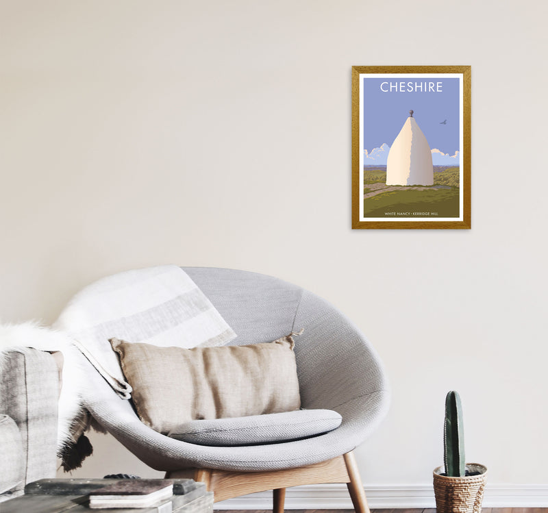 Cheshire White Nancy Travel Art Print by Stephen Millership A3 Print Only