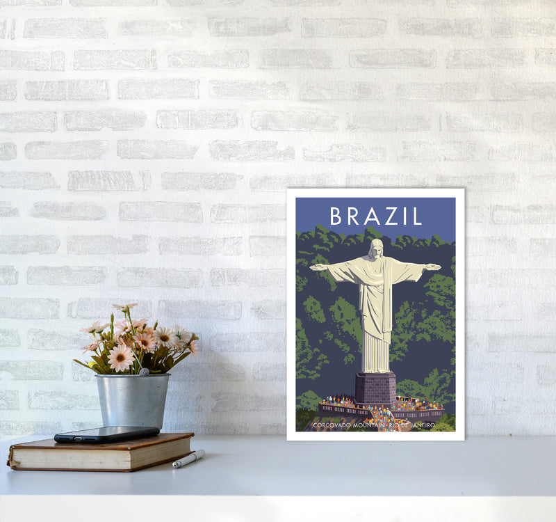 Brazil Travel Art Print By Stephen Millership A3 Black Frame