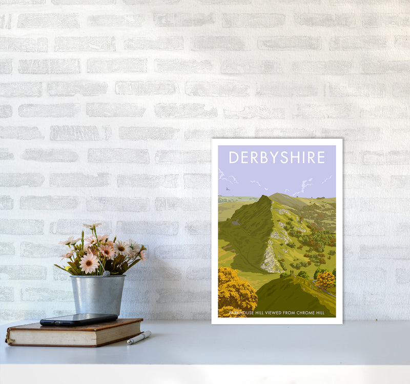 Derbyshire Chrome Hill Travel Art Print By Stephen Millership A3 Black Frame