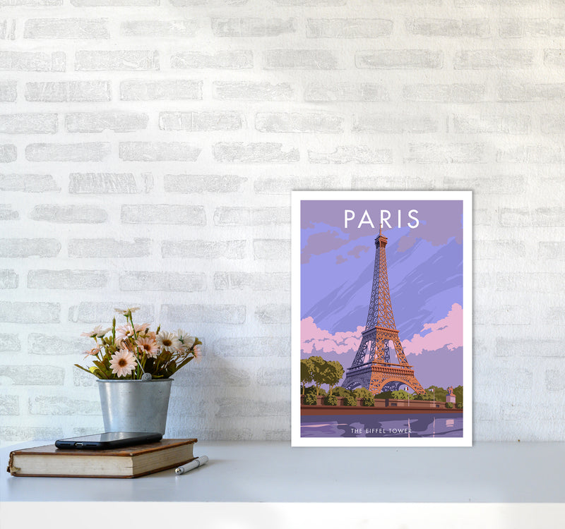 Paris Travel Art Print By Stephen Millership A3 Black Frame