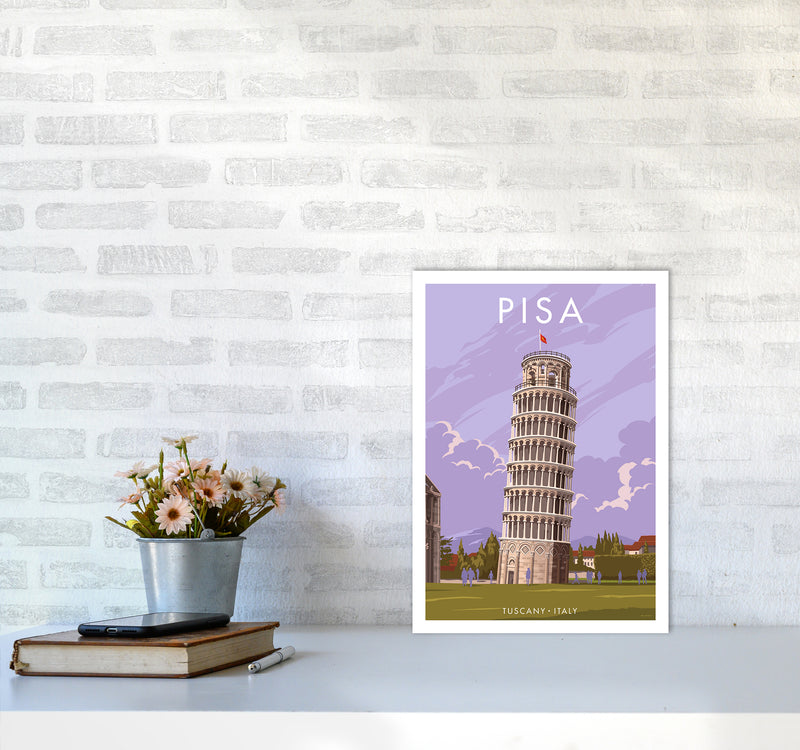 Pisa Travel Art Print By Stephen Millership A3 Black Frame