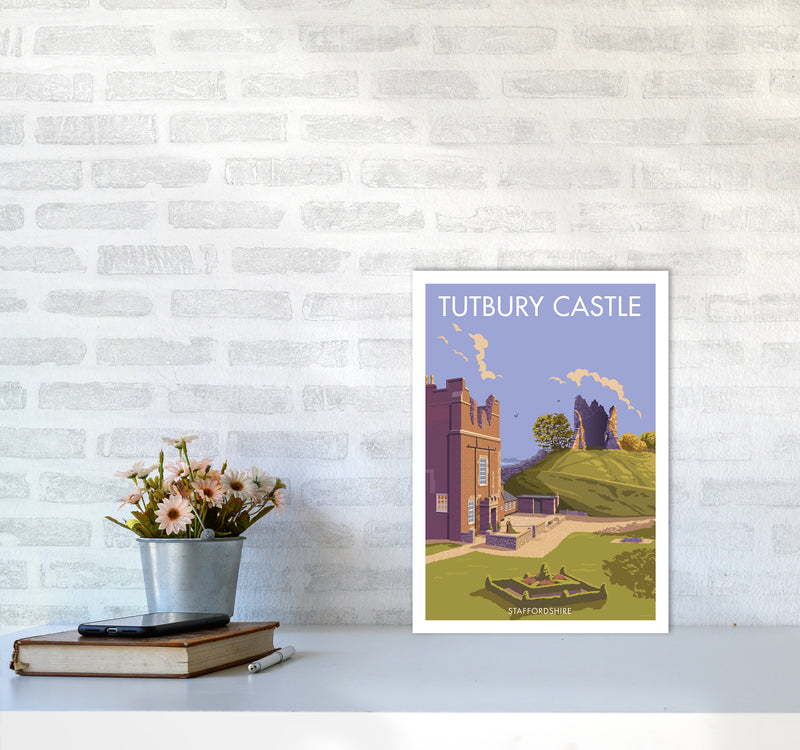 Tutbury Castle Travel Art Print By Stephen Millership A3 Black Frame