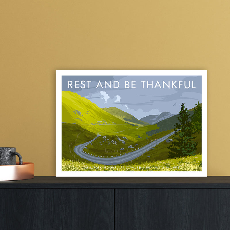 Scotland Rest And Be Thankful Art Print by Stephen Millership A3 Black Frame