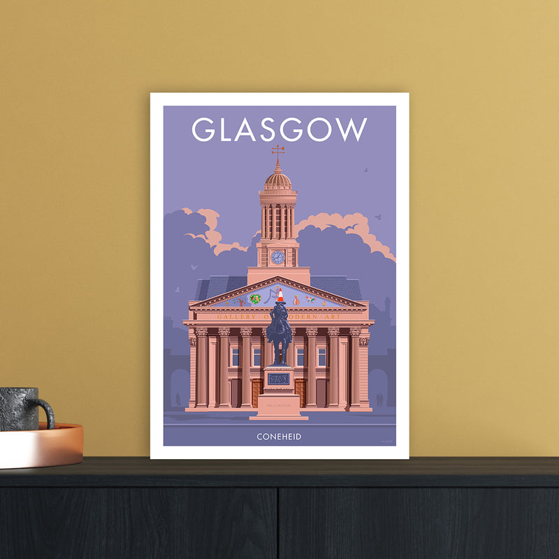 Glasgow Coneheid Art Print by Stephen Millership A3 Black Frame