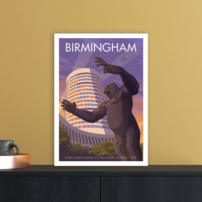 Birmingham King Kong Art Print by Stephen Millership A3 Black Frame