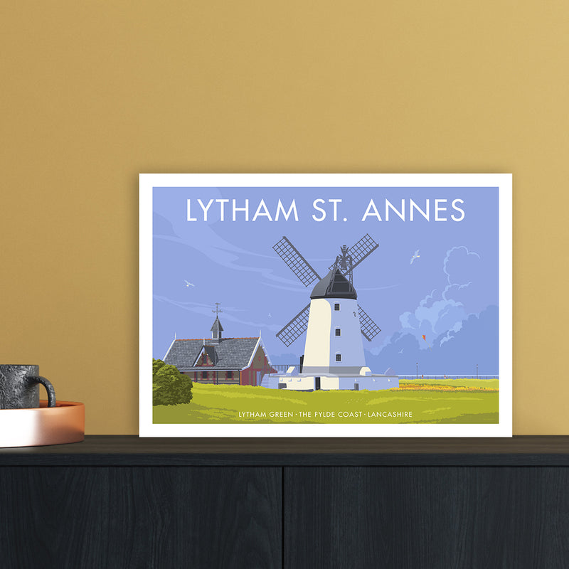 Lytham Windmill Art Print by Stephen Millership A3 Black Frame
