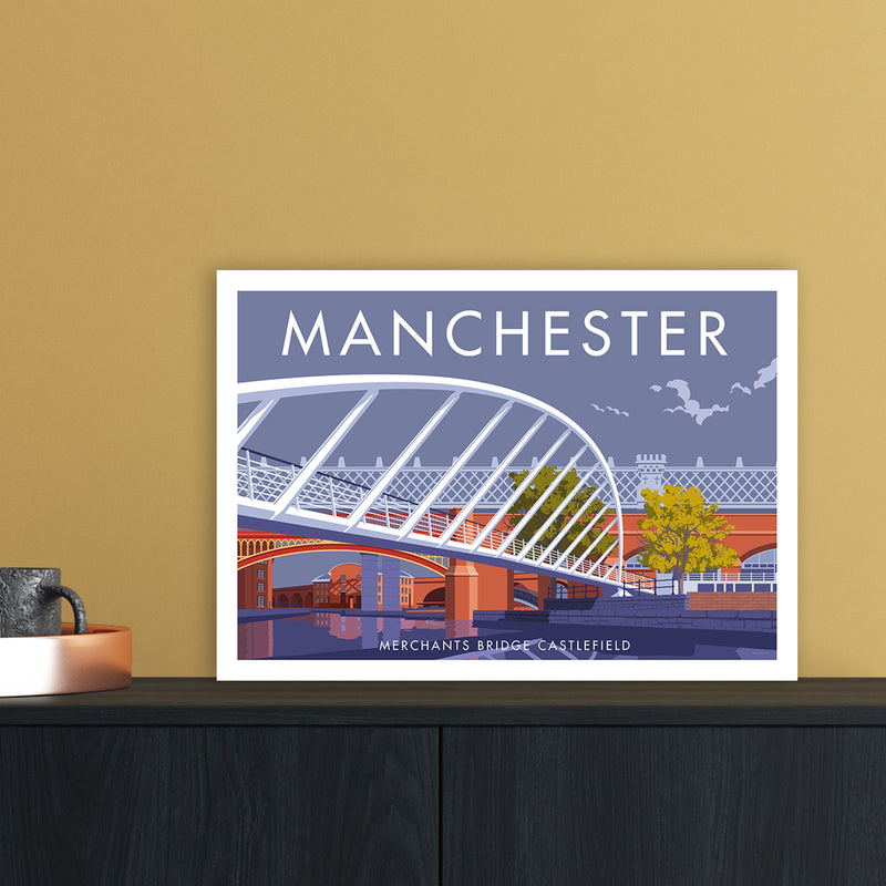 Manchester Merchants Bridge Art Print by Stephen Millership A3 Black Frame