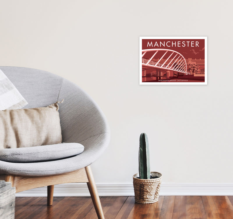 Manchester by Stephen Millership A3 Black Frame