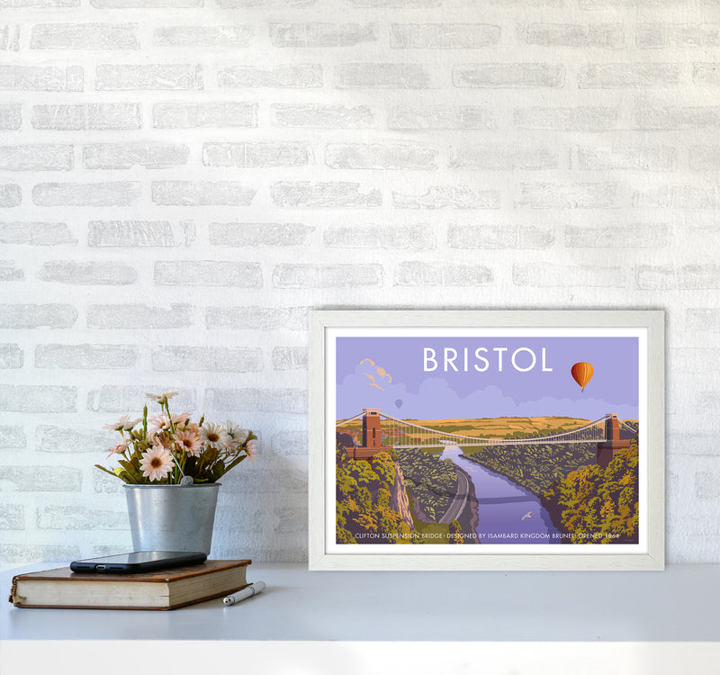 Bristol Clifton Travel Art Print By Stephen Millership A3 Oak Frame
