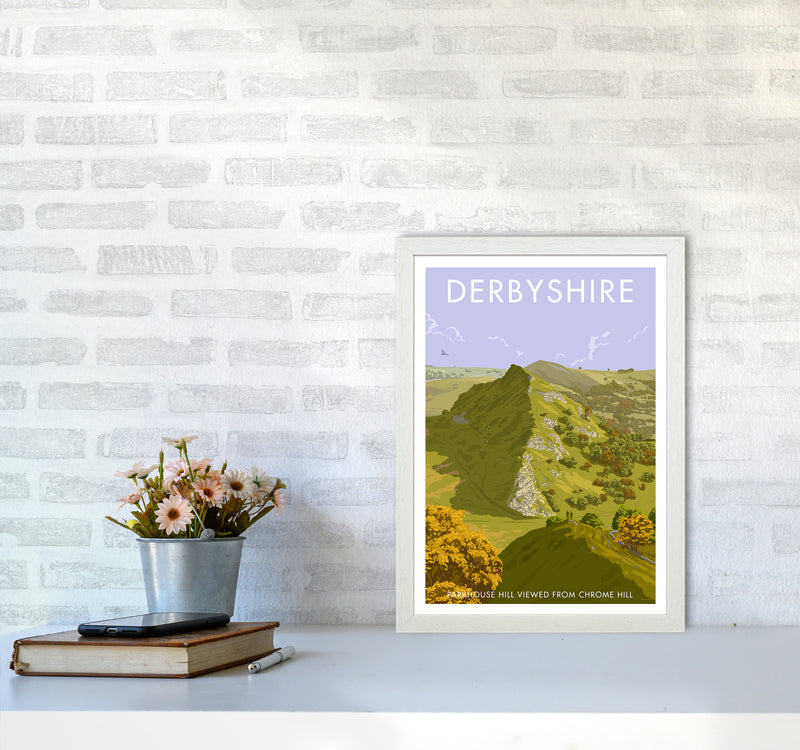 Derbyshire Chrome Hill Travel Art Print By Stephen Millership A3 Oak Frame