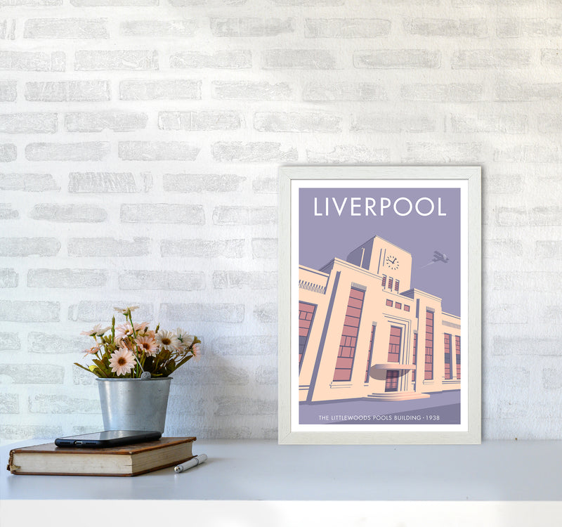 Liverpool Littlewoods Travel Art Print By Stephen Millership A3 Oak Frame