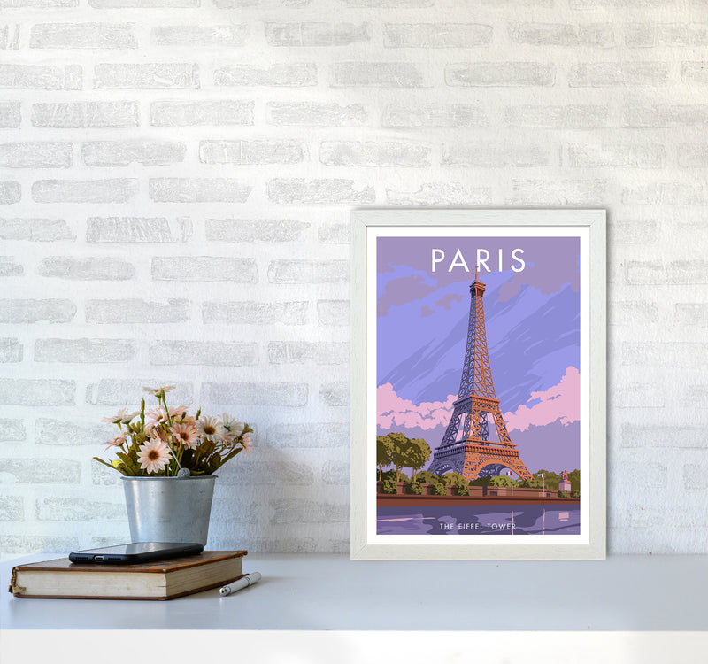 Paris Travel Art Print By Stephen Millership A3 Oak Frame