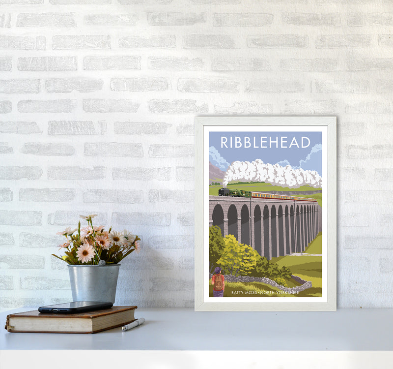 Ribblehead Travel Art Print By Stephen Millership A3 Oak Frame