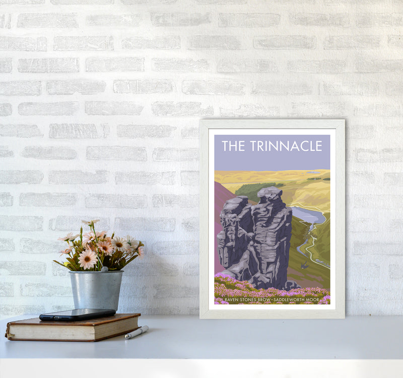 Saddleworth Trinnacle Travel Art Print By Stephen Millership A3 Oak Frame
