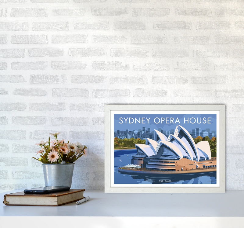 Sydney Opera House Travel Art Print By Stephen Millership A3 Oak Frame