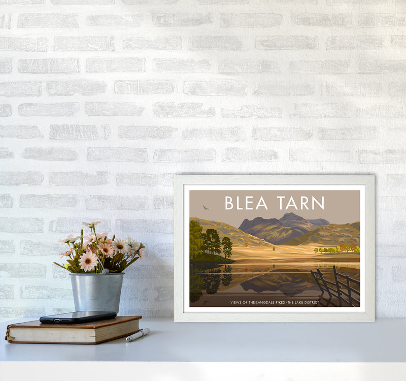 The Lakes Blea Tarn Travel Art Print By Stephen Millership A3 Oak Frame