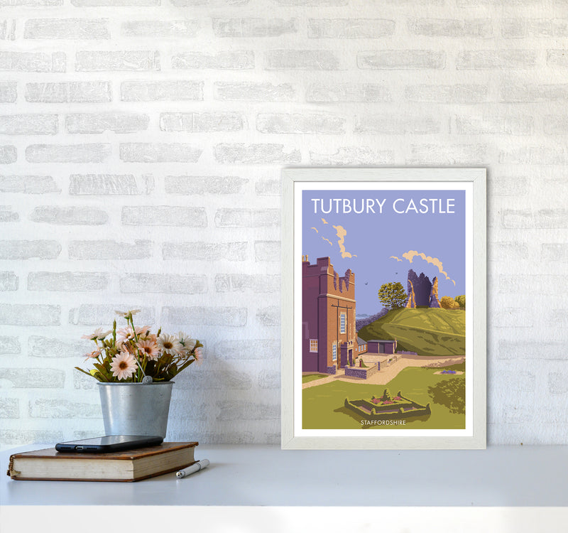 Tutbury Castle Travel Art Print By Stephen Millership A3 Oak Frame
