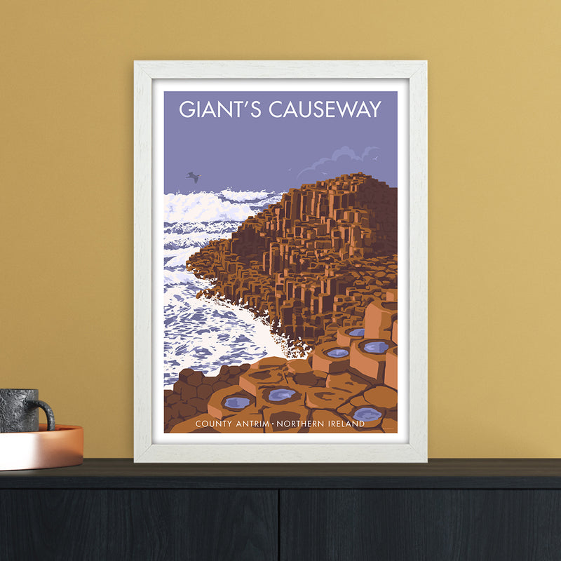 NI Giant'S Causeway Art Print by Stephen Millership A3 Oak Frame