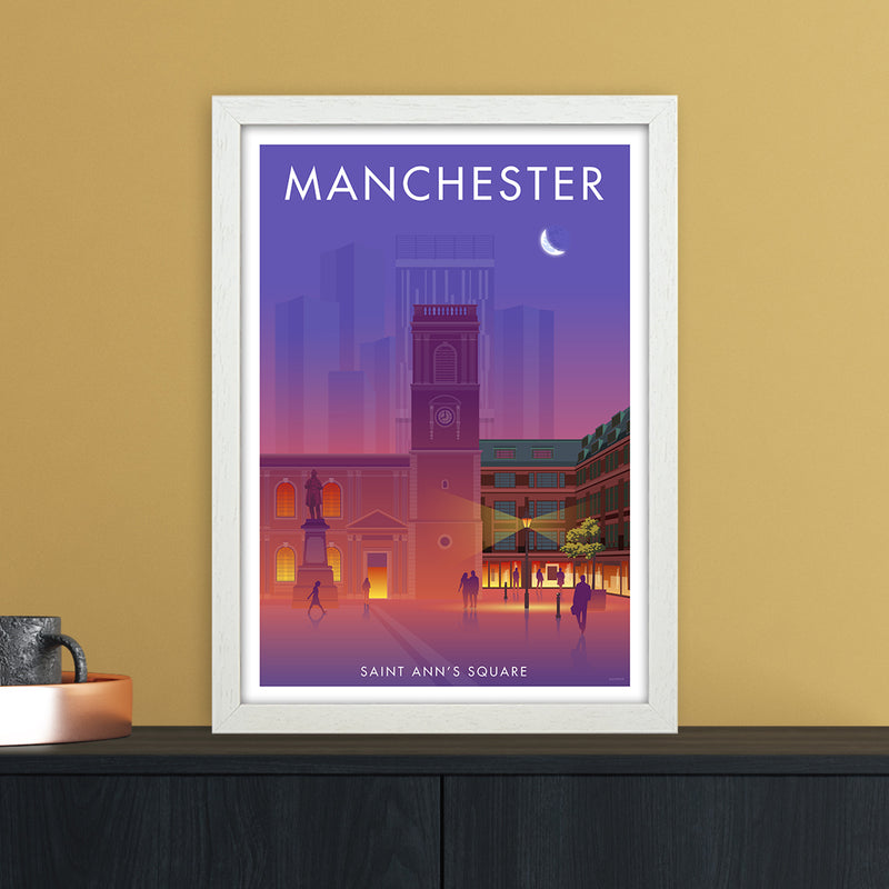 Manchester St Annes Sq Art Print by Stephen Millership A3 Oak Frame